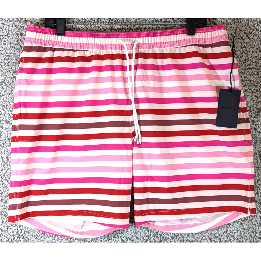 Bonobos Swim Trunks Men's‎ Large Zinc Oxide Belfield Stripe NWT